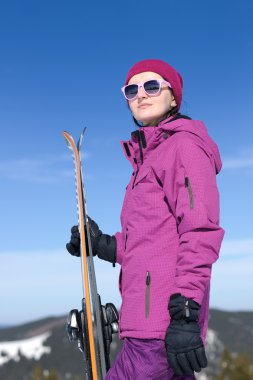 Kış kadın Kayak