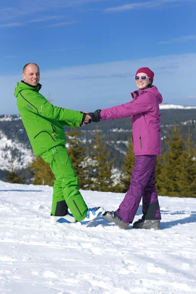 Couple winter ski — Stock Photo, Image