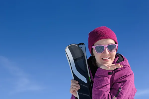 Invierno mujer esquí —  Fotos de Stock