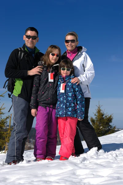 Porträt einer glücklichen jungen Familie im Winter — Stockfoto