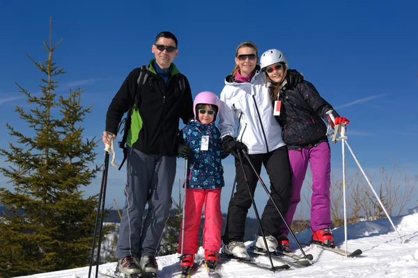 Retrato de família jovem feliz no inverno — Fotografia de Stock