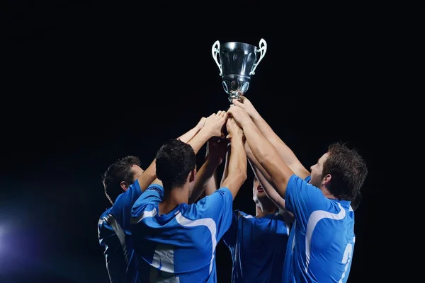 Voetballers vieren overwinning — Stockfoto