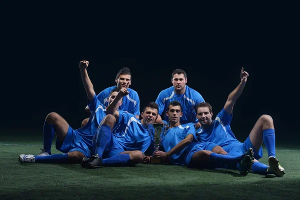 Giocatori di calcio che celebrano la vittoria — Foto Stock
