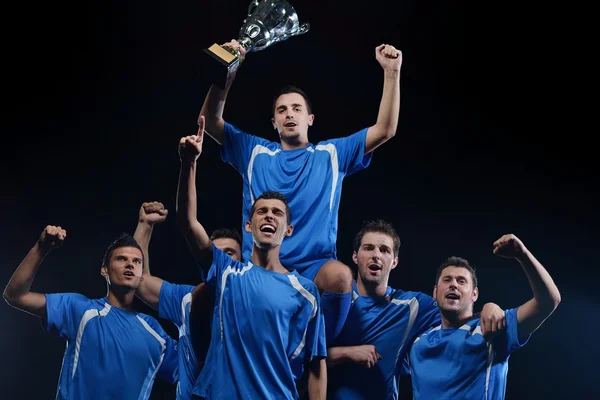 Giocatori di calcio che celebrano la vittoria — Foto Stock