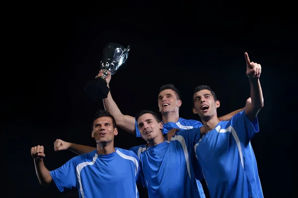 Soccer players celebrating victory — Stock Photo, Image