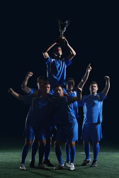 Fußballer feiern Sieg — Stockfoto