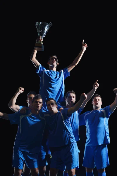 Soccer players celebrating victory — Stock Photo, Image