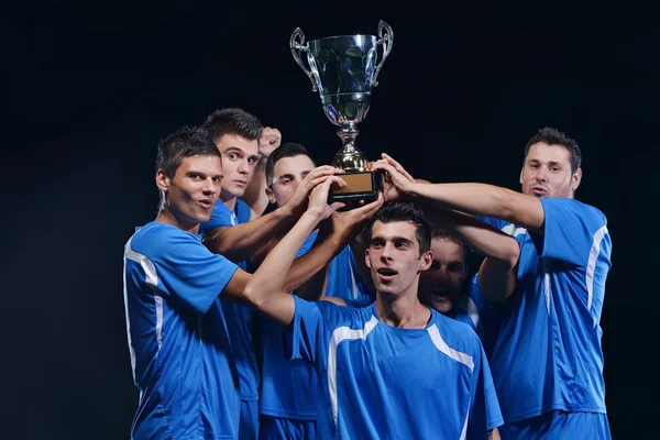 Fußballer feiern Sieg — Stockfoto