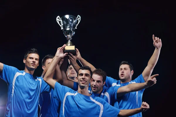 Soccer players celebrating victory — Stock Photo, Image