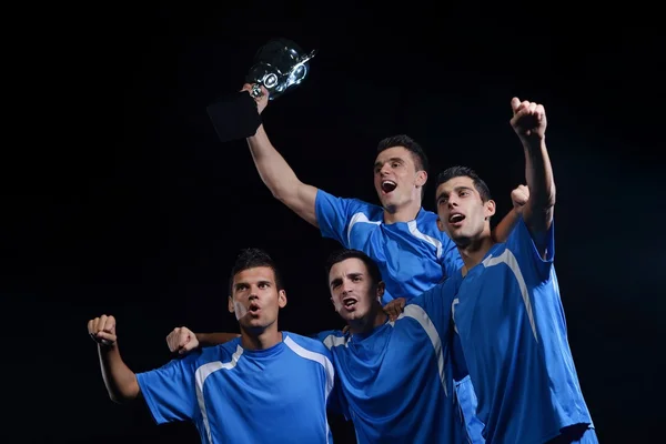 Giocatori di calcio che celebrano la vittoria — Foto Stock