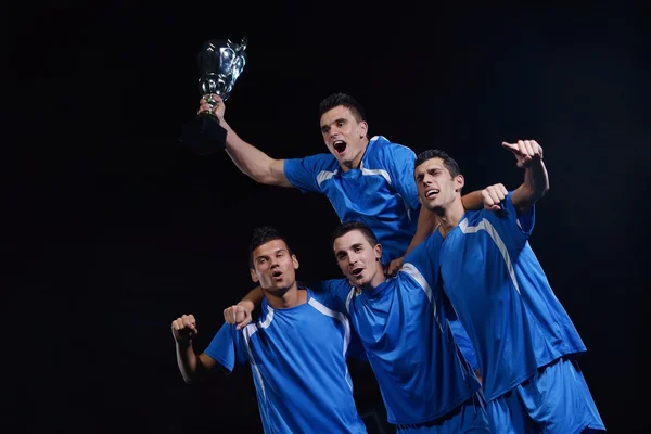 Soccer players celebrating victory — Stock Photo, Image