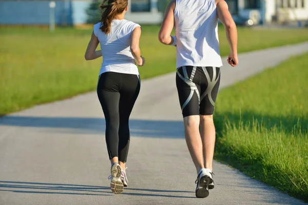 Çift jogging — Stok fotoğraf