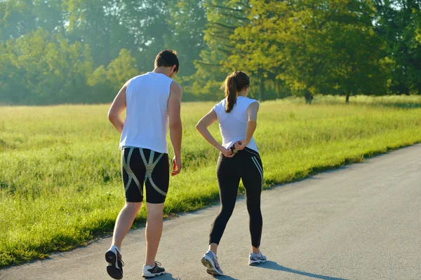 Çift jogging — Stok fotoğraf