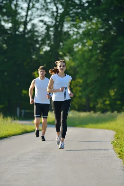 Coppia jogging — Foto Stock