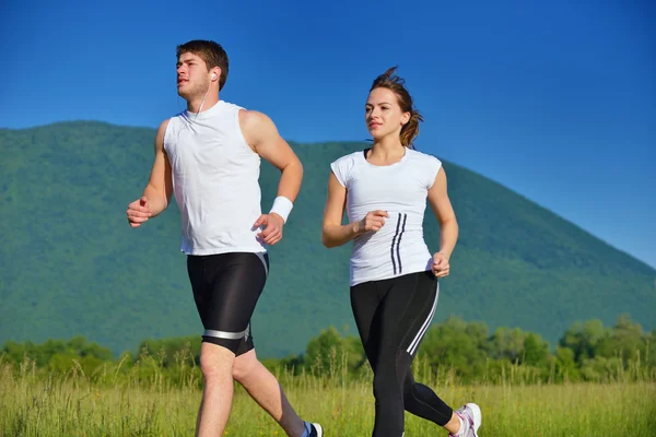 Coppia jogging — Foto Stock