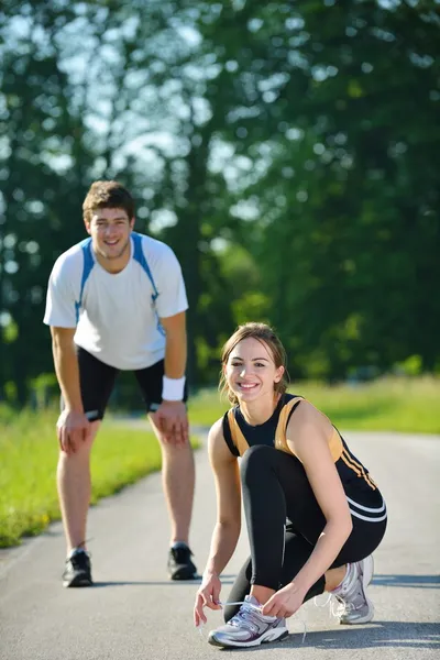 Çift jogging — Stok fotoğraf