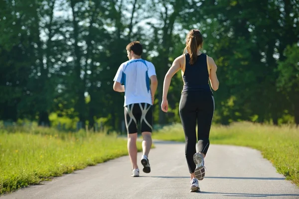 Çift jogging — Stok fotoğraf