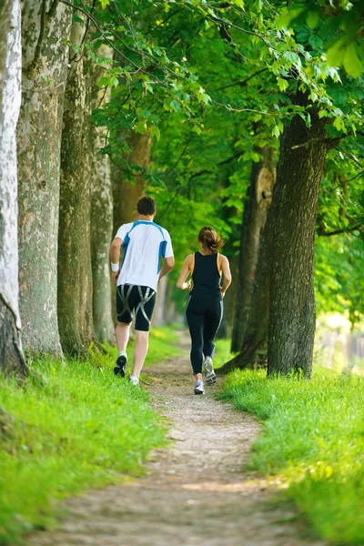 Çift jogging — Stok fotoğraf