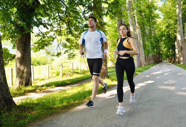 Çift jogging — Stok fotoğraf