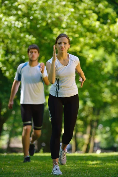 Çift jogging — Stok fotoğraf