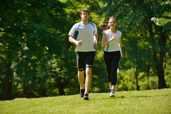 Çift jogging — Stok fotoğraf