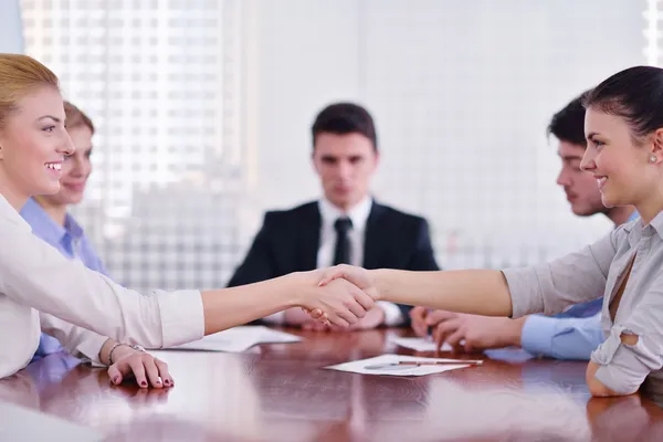 Business making deal at meeting — Stock Photo, Image