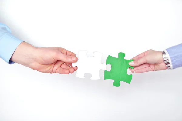 Grupa biznesu montaż jigsaw puzzle — Zdjęcie stockowe