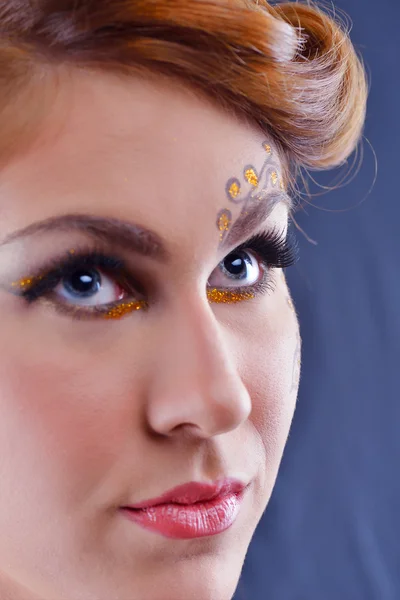 Schöne Frau Luxus Make-up — Stockfoto