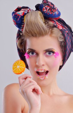 güzel kadın lüks makyaj