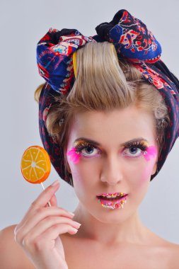 güzel kadın lüks makyaj