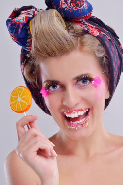 güzel kadın lüks makyaj