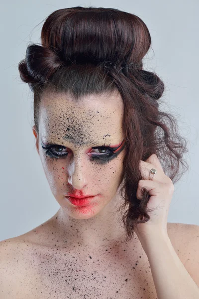 Linda mulher maquiagem de luxo — Fotografia de Stock