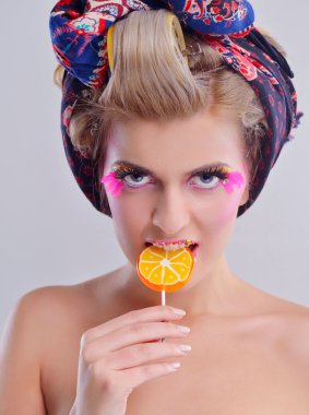 güzel kadın lüks makyaj