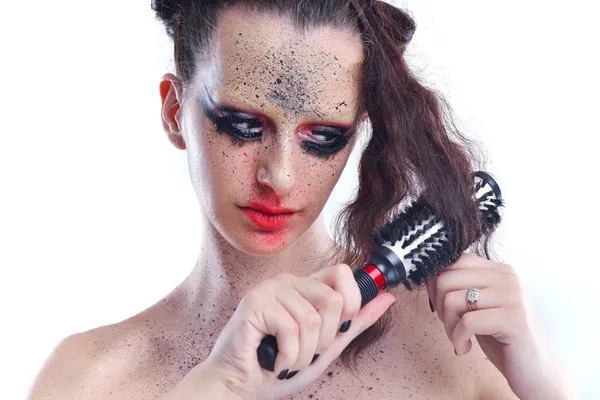 Belle femme avec maquillage de luxe — Photo