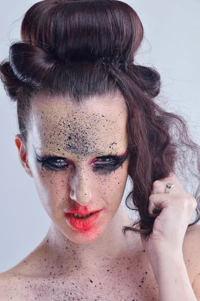 Krásná žena s luxusní make-up — Stock fotografie