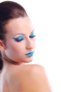 lüks makyaj ile güzel bir kadın