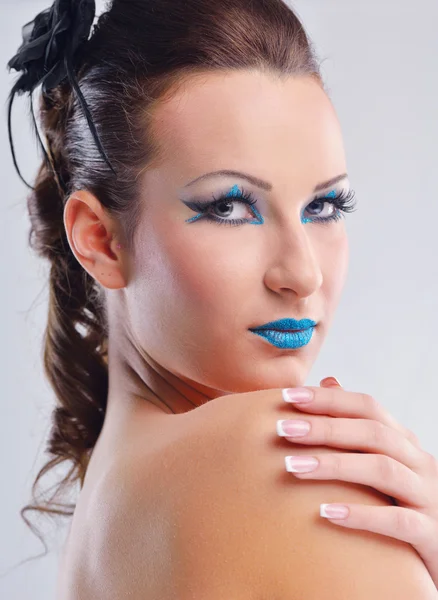 Krásná žena s luxusní make-up — Stock fotografie