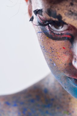 lüks makyaj ile güzel bir kadın