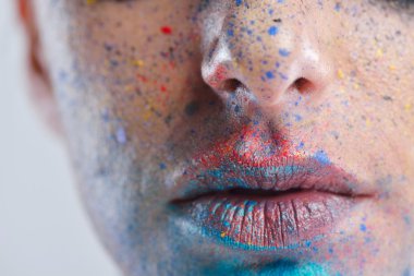 lüks makyaj ile güzel bir kadın