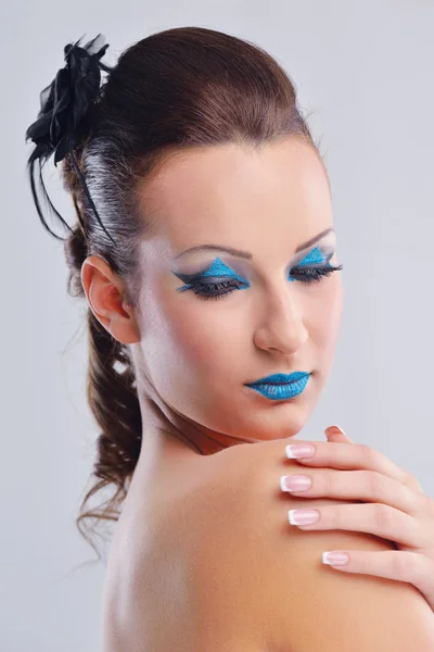 Krásná žena s luxusní make-up — Stock fotografie