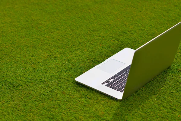 Laptop computer on grass — Stock Photo, Image