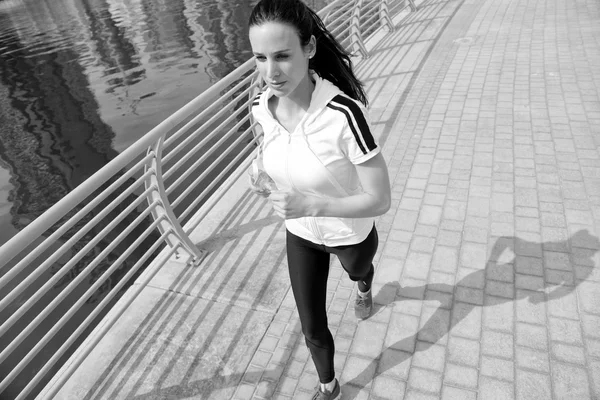 Žena na ranní jogging — Stock fotografie