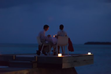 Romantik Çift açık akşam yemeği