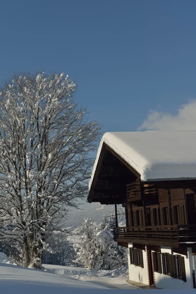 Cabana alpina no inverno — Fotografia de Stock