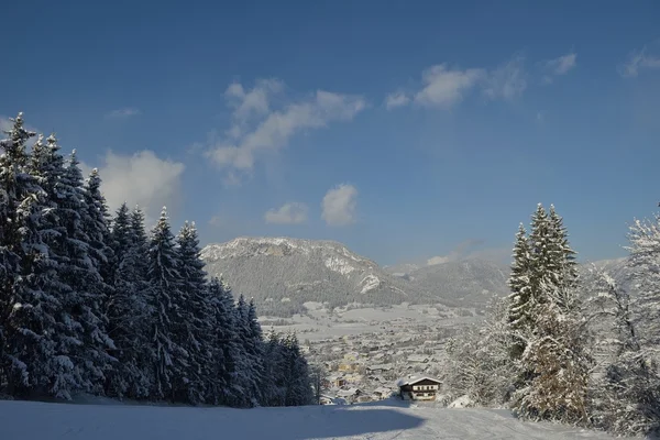 Cabaña alpina en invierno — Foto de Stock
