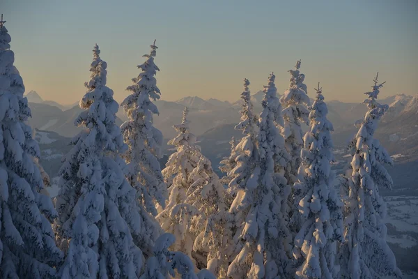 Paisaje de montaña de invierno Fotos de stock libres de derechos