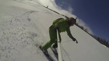 kış, kayak sporu adam yokuş aşağı