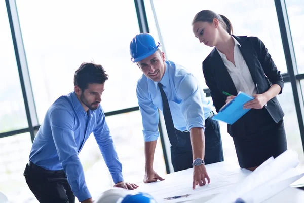 Business people and engineers on meeting — Stock Photo, Image