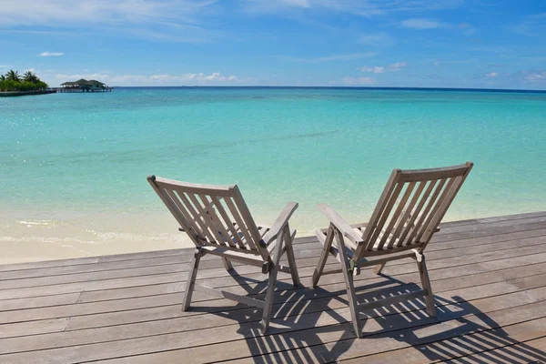 Tropisch strandstoelen — Stockfoto