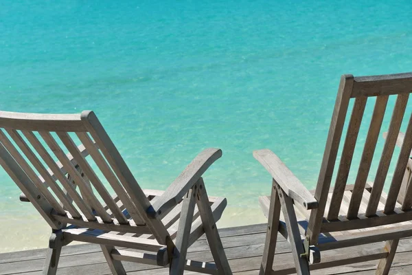 Tropical beach chairs — Stock Photo, Image